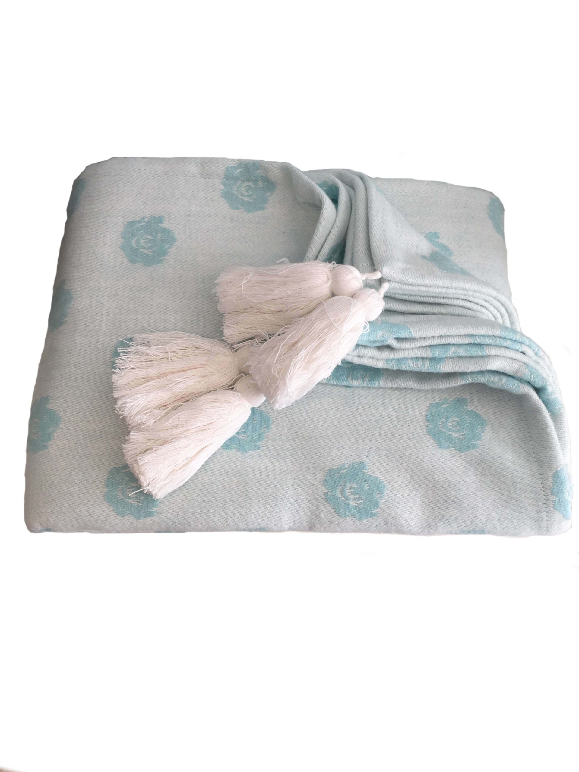 Duck Egg Blue Throw Ragged Rose
