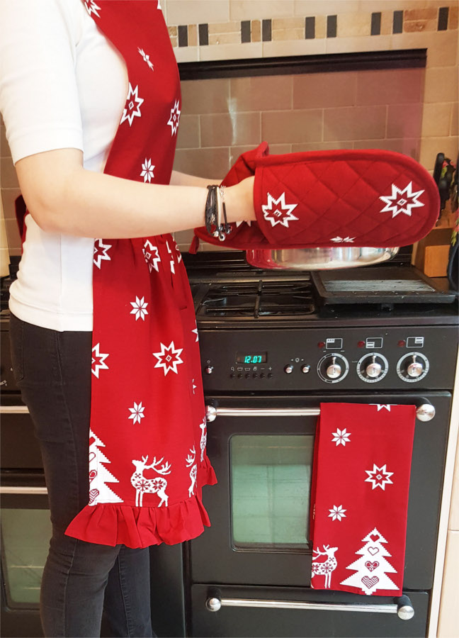 Womens Apron Ragged Rose Christmas Apron Cotton For Cooking