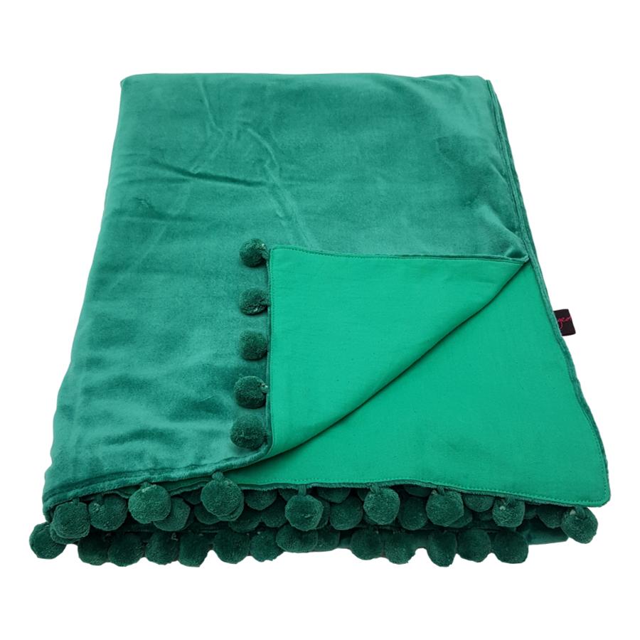 Emerald Green Velvet Throw By Ragged Rose, Emerald Green Throws For Sofas