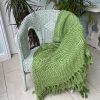 Green Chunky knit Throw