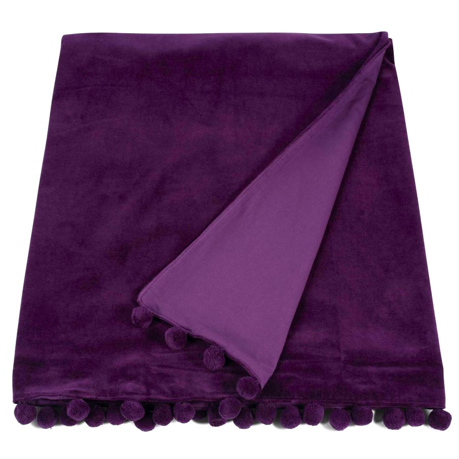 aubergine velvet throw
