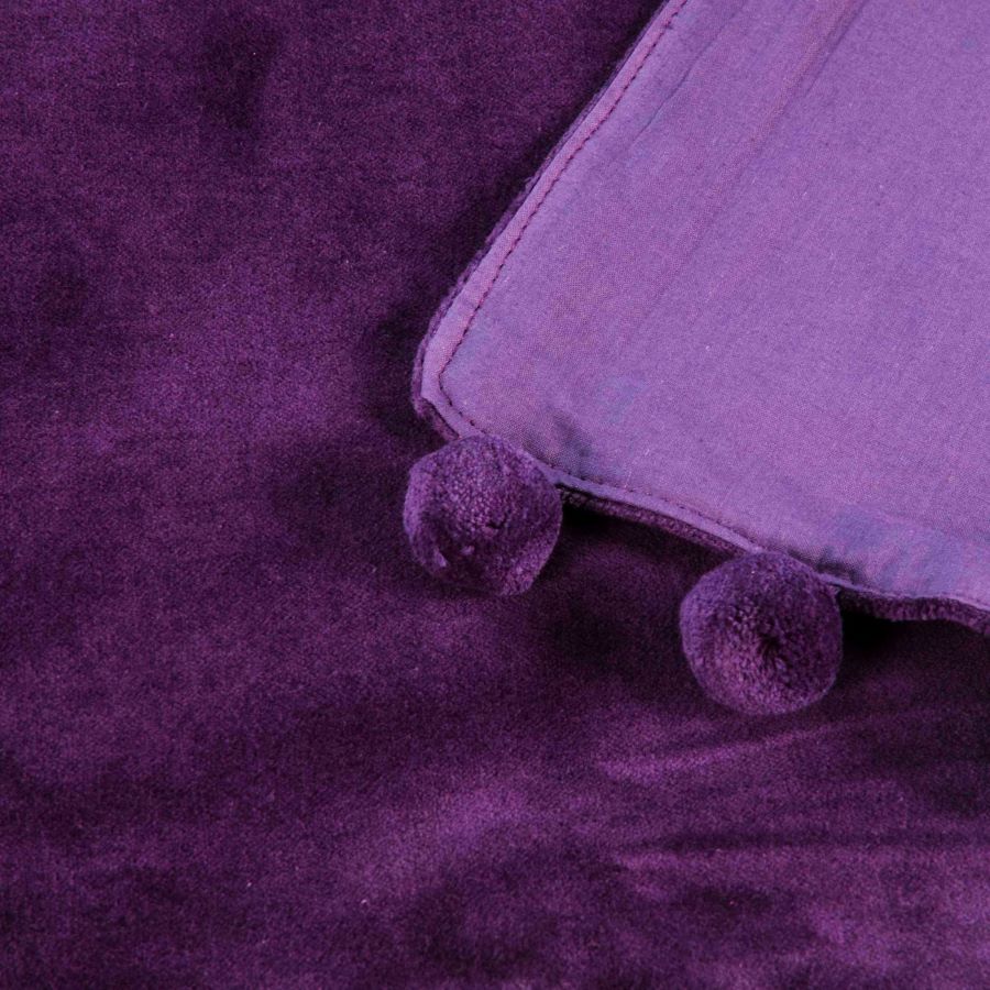 aubergine velvet throw