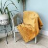 mustard gold velvet throw