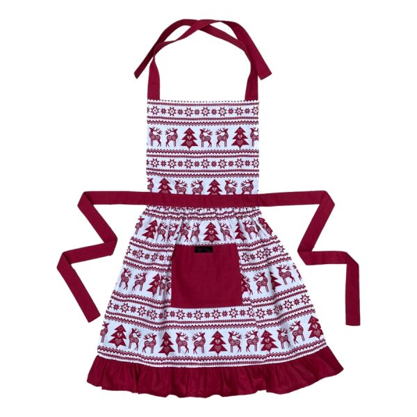 Red Christmas Frilly Apron
