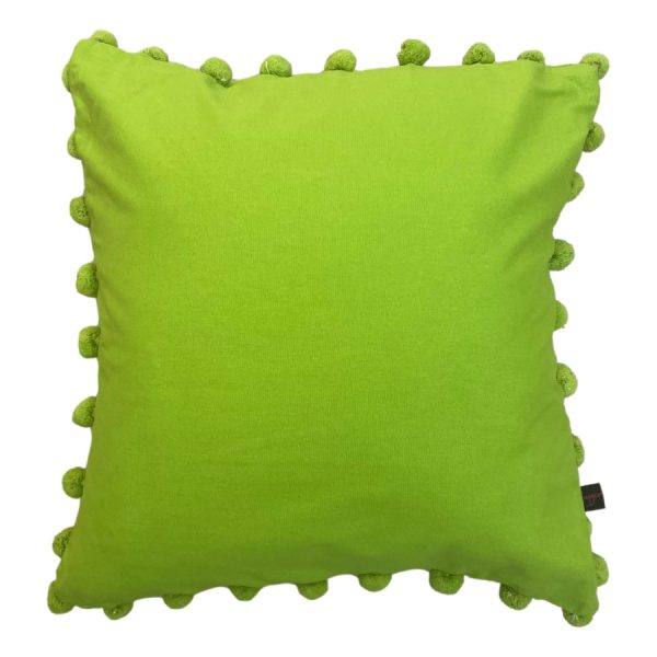 lime green Pompom cushion