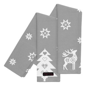 grey star christmas tea towels