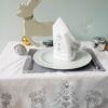 silver embroidered christmas tablecloth
