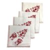 white embroidered christmas napkins