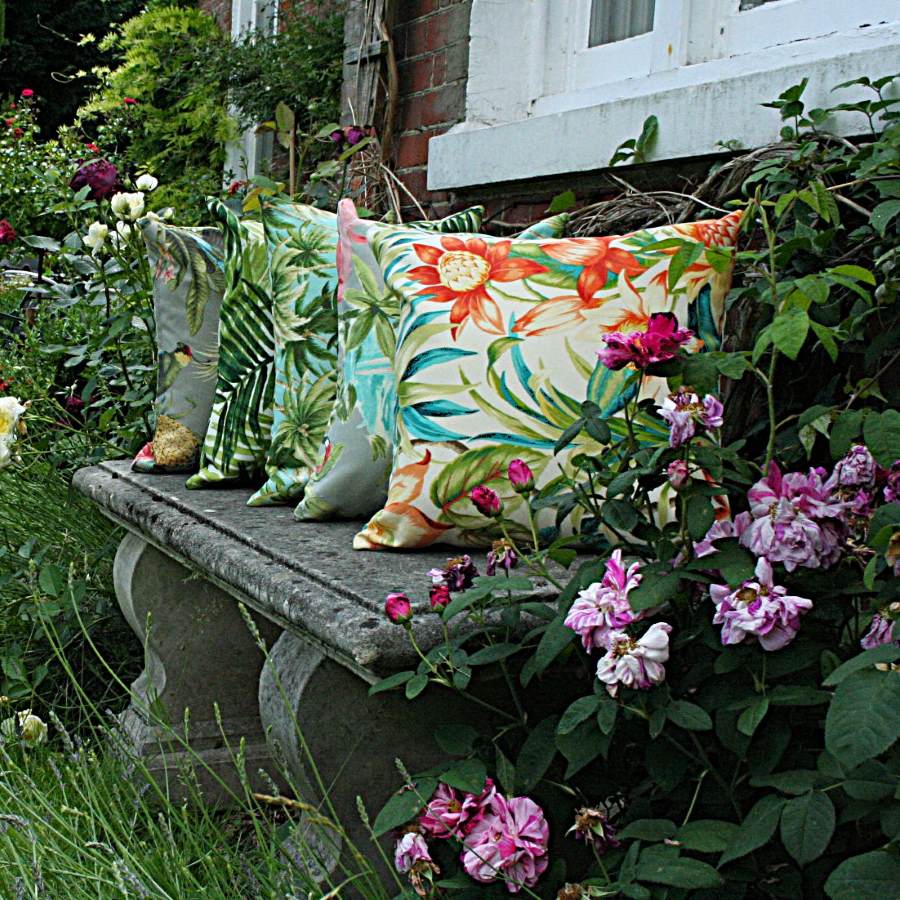 orange tiger lily garden cushion