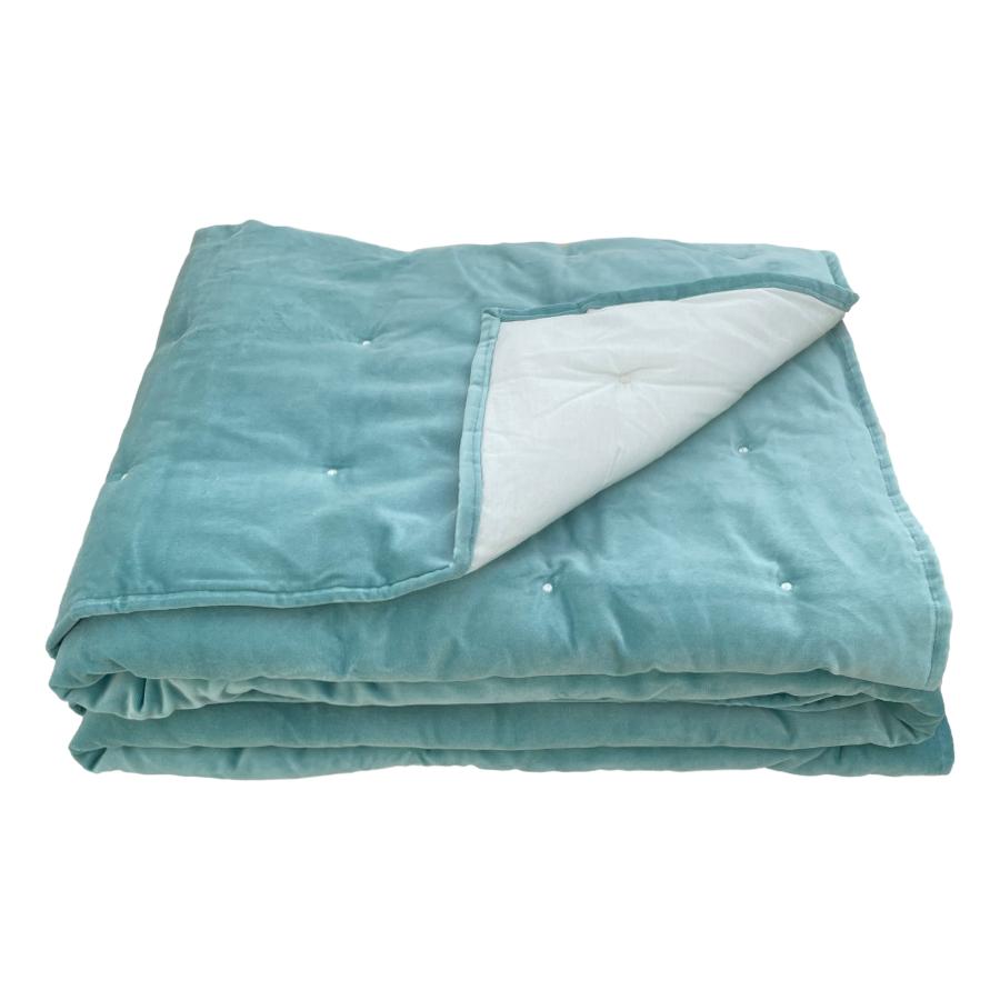 duck egg blue velvet blanket