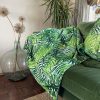 jungle green sofa throw