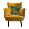 Mustard Chair with Cheetah Cushion