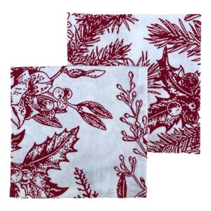 red holly christmas napkins