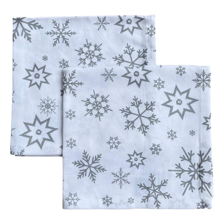 silver snowflakes christmas napkins