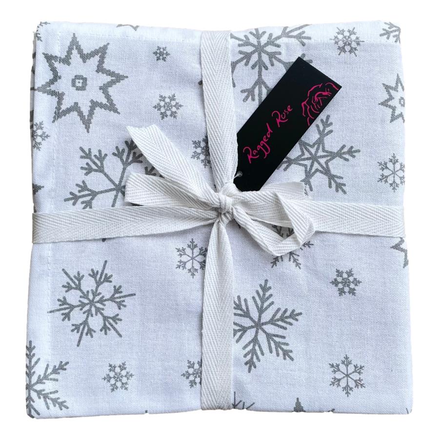 silver snowflakes christmas napkins