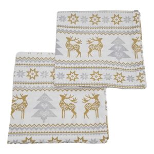 silver reindeer Christmas napkins