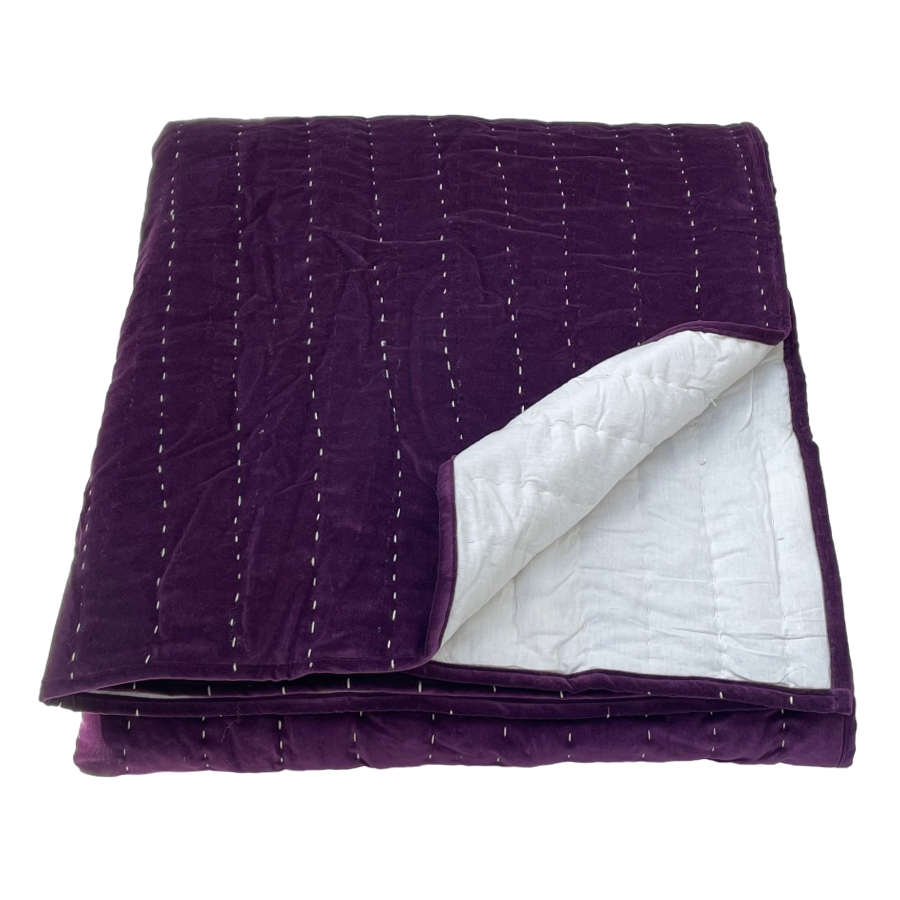Purple Velvet Bedspread