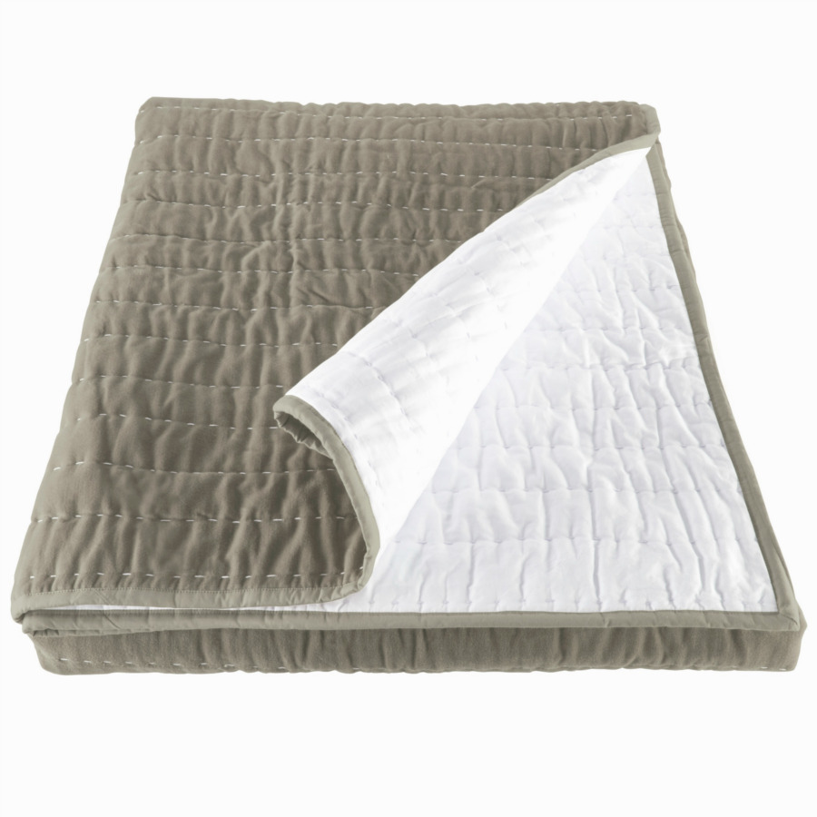 Grey Velvet Bedspread
