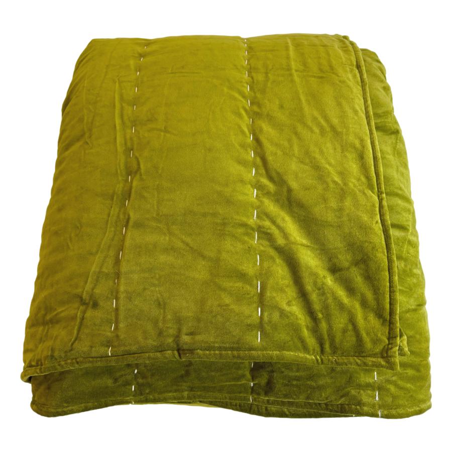 Olive Green Velvet Bedspread