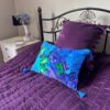 blue pansy cushion