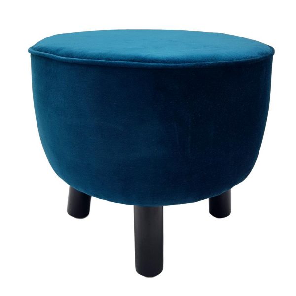 blue velvet footstool