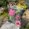 pink hibiscus garden cushion