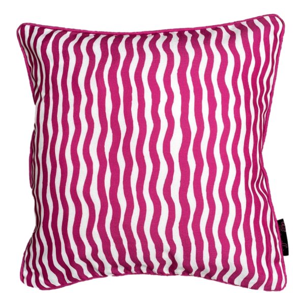 pink stripe garden cushion