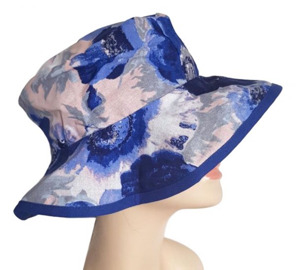 Blue Floral Sun Hat