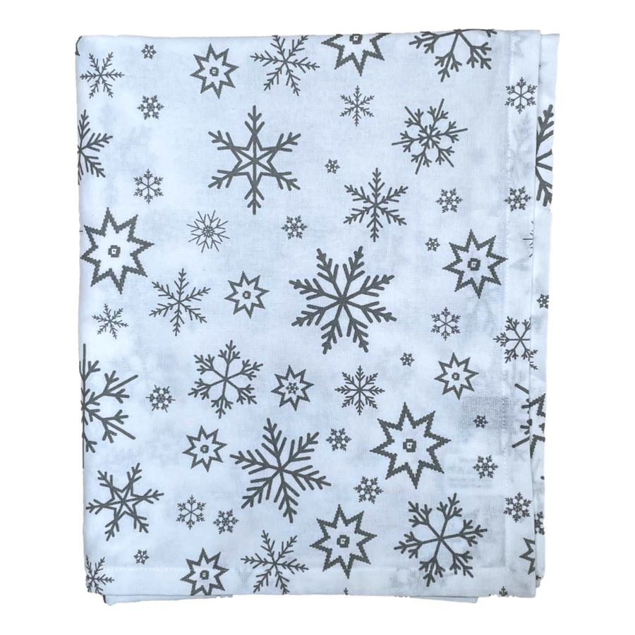 silver snowflakes christmas tablecloth