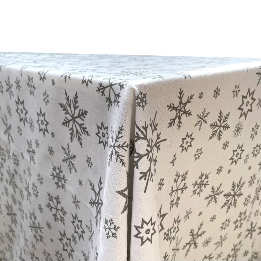 Silver Snowflakes Christmas Tablecloth - Image 5
