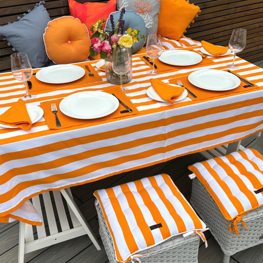 orange placemats