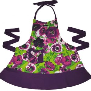Purple floral apron apron purple anemones