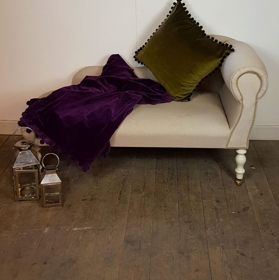 aubergine velvet throw
