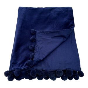 navy velvet throw