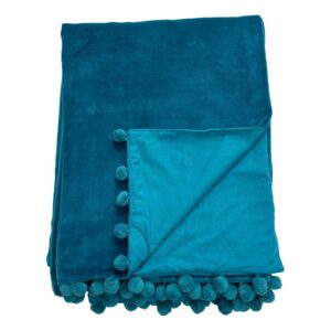 teal velvet throw