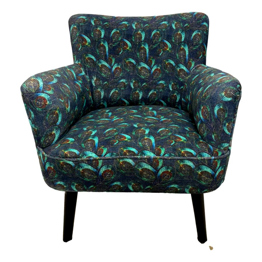 peacock velvet armchair