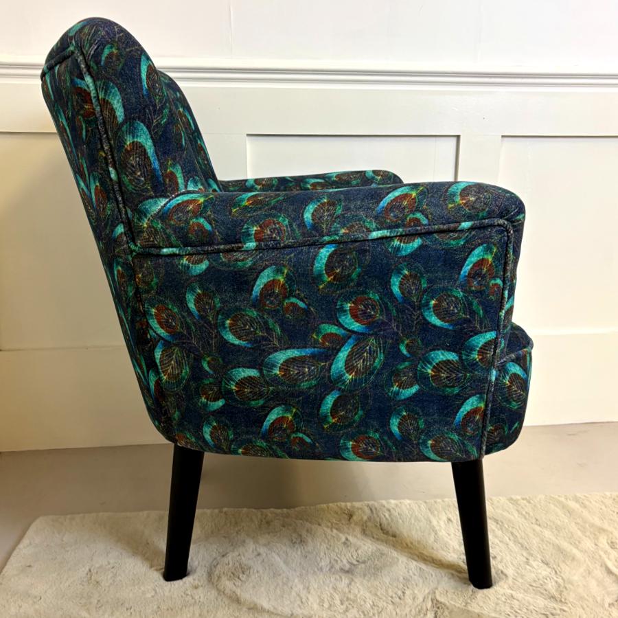 peacock velvet armchair