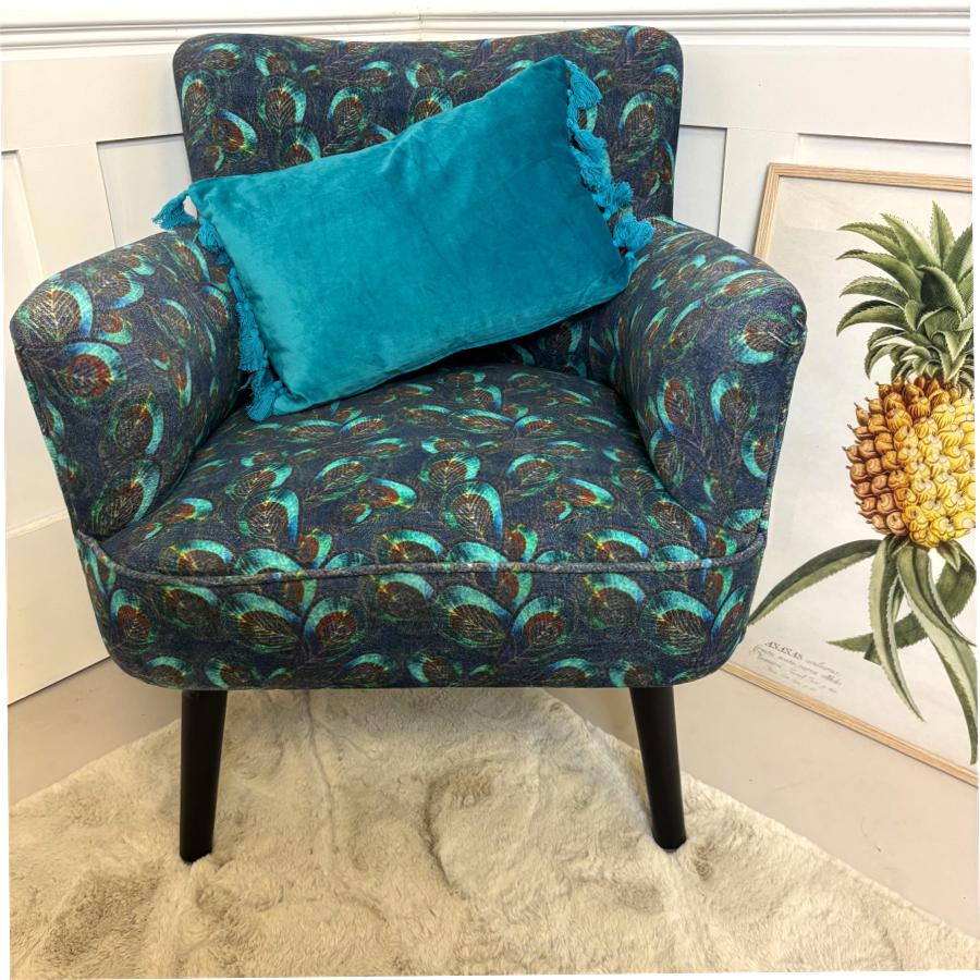 peacock velvet armchair