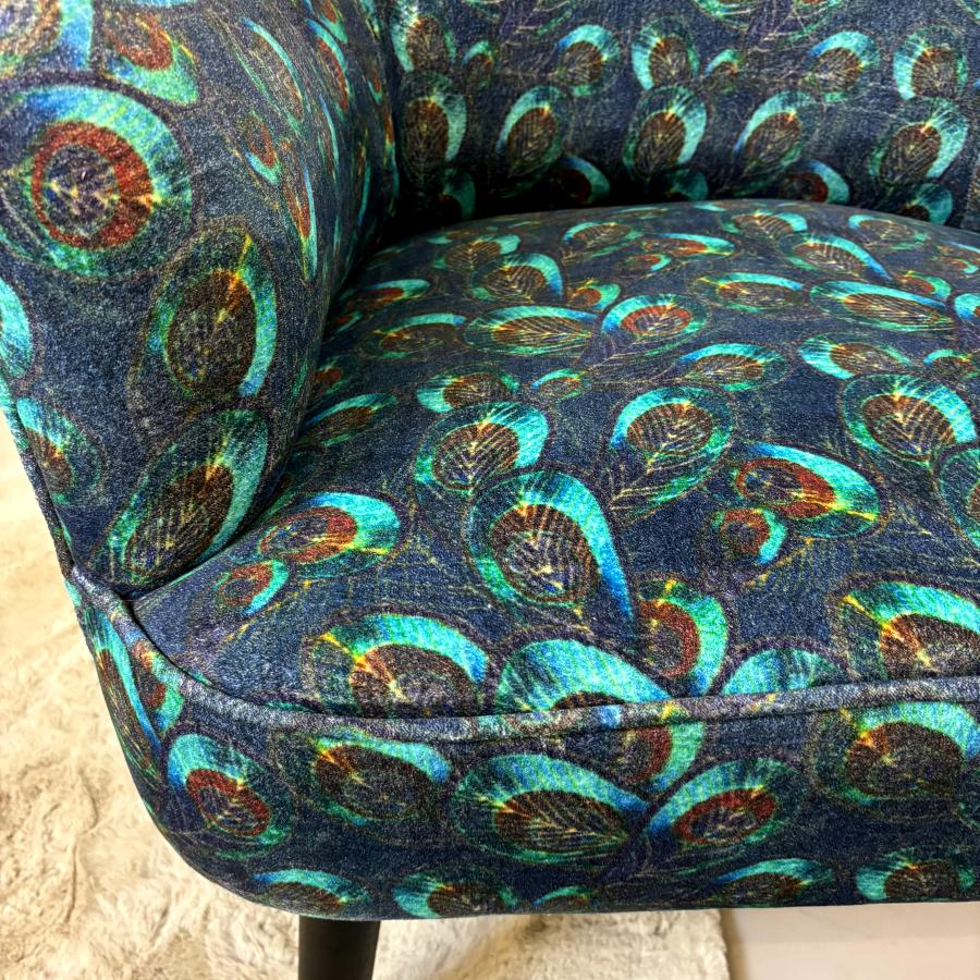 peacock velvet armchair