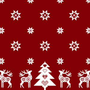 red Christmas reindeer fabric
