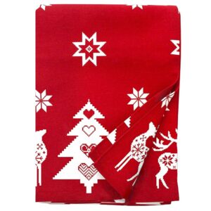red star christmas tablecloth