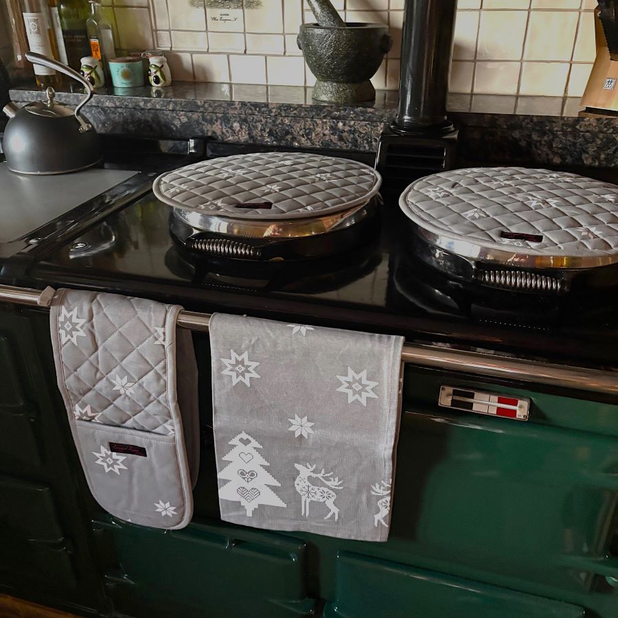 grey christmas aga mats