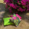 pink hibiscus showerproof garden cushion