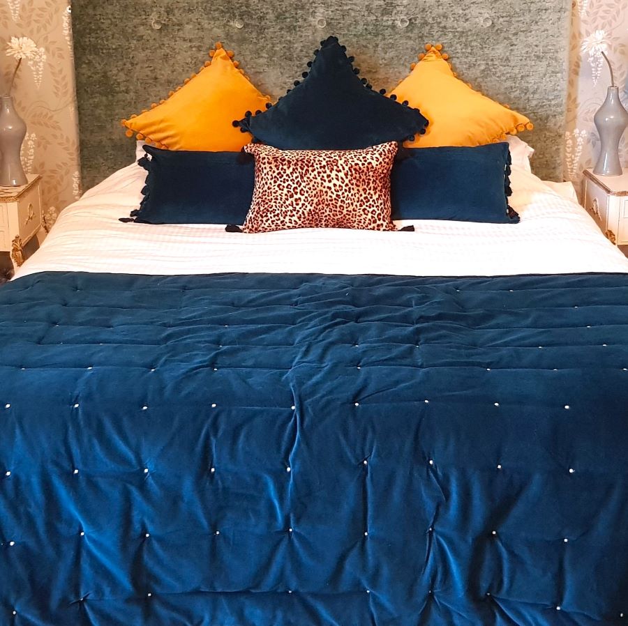 petrol velvet blanket