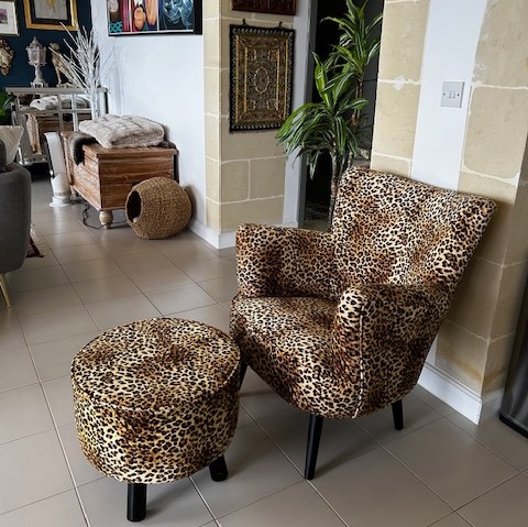 leopard velvet chair