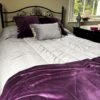 grey velvet bedspread