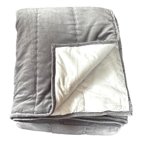 grey velvet bedspread