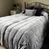 grey velvet bedspread