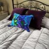 blue pansy cushion