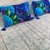 pansy purple floral velvet cushion